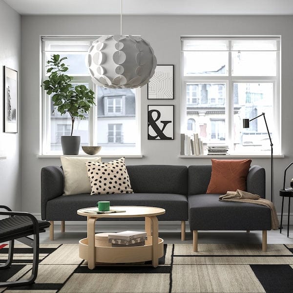 Ikea LILLEHEM - 3-seater comp sofa/chaise-longue, Gunnared/dark grey wood