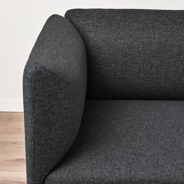 LILLEHEM 3-seat modular sofa w chaise longue, Gunnared/dark grey metal, 224x20x76 cm