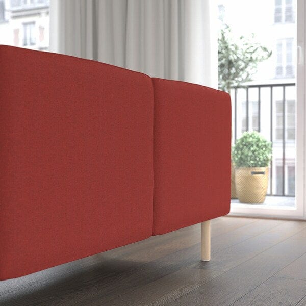 Ikea LILLEHEM - 3-seater comp sofa/chaise-longue, Gunnared/brown-red wood
