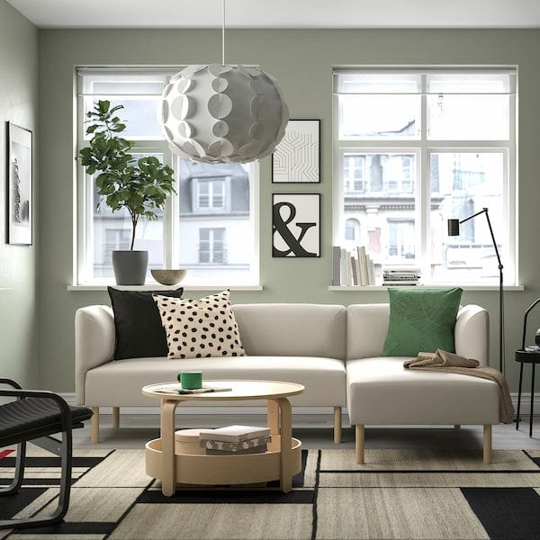Ikea LILLEHEM - 3-seater comp sofa/chaise-longue, Vissle/beige wood