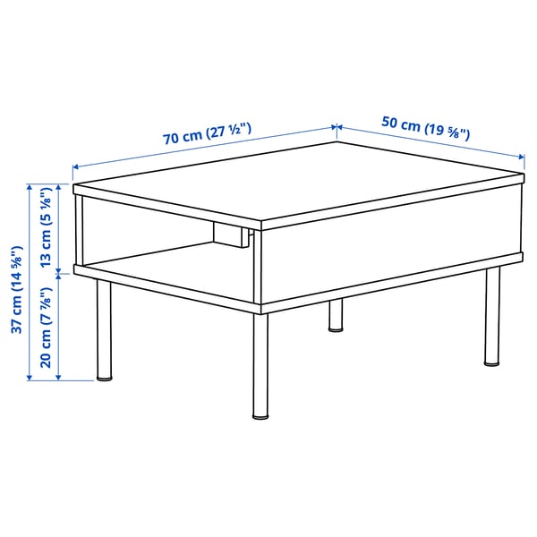 LILLEHEM - 2 seater sectional sofa/table, Gunnared dark grey/wood