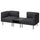 LILLEHEM - 2-seater sectional sofa/tablet, Gunnared dark gray/metal