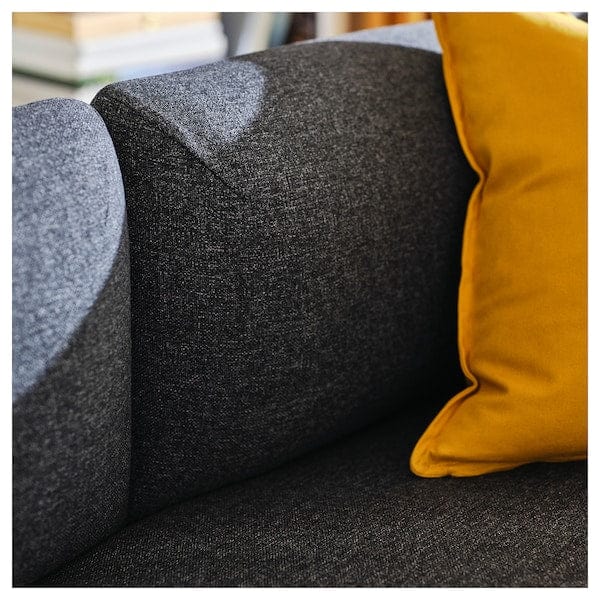 Ikea LILLEHEM - 2-seater sectional sofa/tablet, Gunnared dark gray/metal