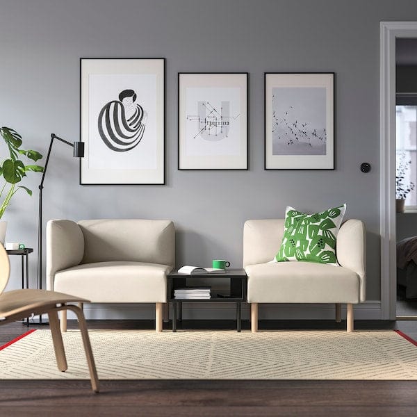 Ikea LILLEHEM - 2 seater sectional sofa/bed, Vissle beige/wood