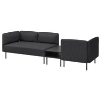 LILLEHEM 3-seat modular sofa with side table, Gunnared dark grey/metal, 274x73x80 cm