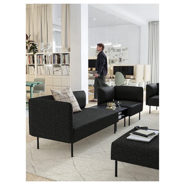 Ikea LILLEHEM - 3-seater sectional sofa/table, Gunnared dark gray/metal