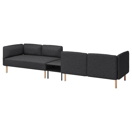 Ikea LILLEHEM - 4 seater sectional sofa/table, Gunnared dark grey/wood