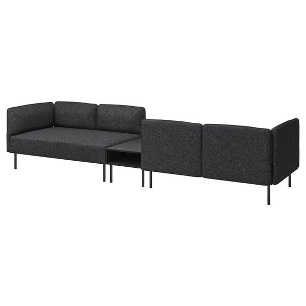 Ikea LILLEHEM - 4-seater sectional sofa/table, Gunnared dark gray/metal