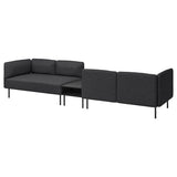 LILLEHEM 4-seat modular sofa with side table, Gunnared dark grey/metal, 346x73x80 cm