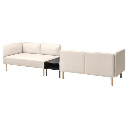 Ikea LILLEHEM - 4 seater sectional sofa/bed, Vissle beige/wood