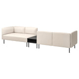 LILLEHEM 4-seat modular sofa with side table, Vissle beige/metal, 346x73x80 cm