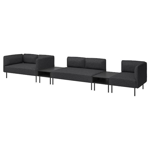 LILLEHEM - 5-seater sectional sofa/table, Gunnared/dark gray metal