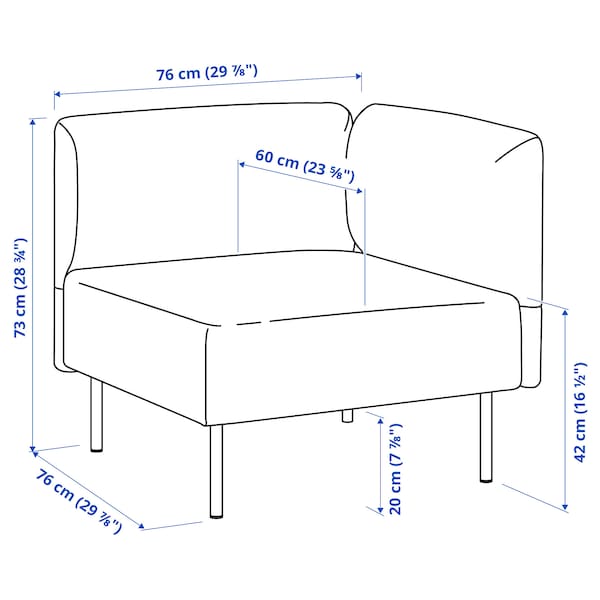 Ikea LILLEHEM - 5-seater sectional sofa/table, Gunnared/dark gray metal