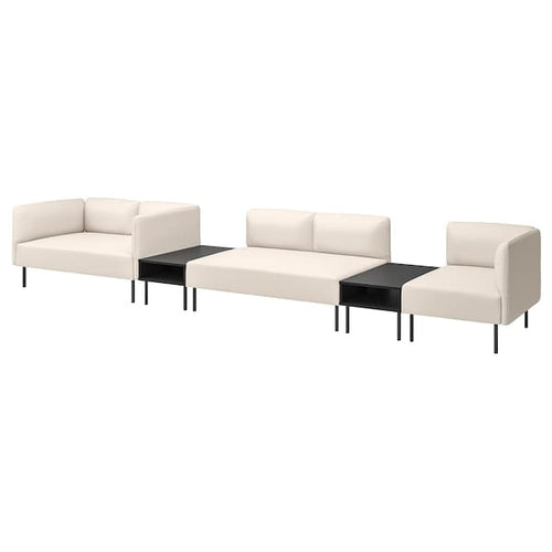 LILLEHEM - 5-seater sectional sofa/tablet, Vissle/beige metal