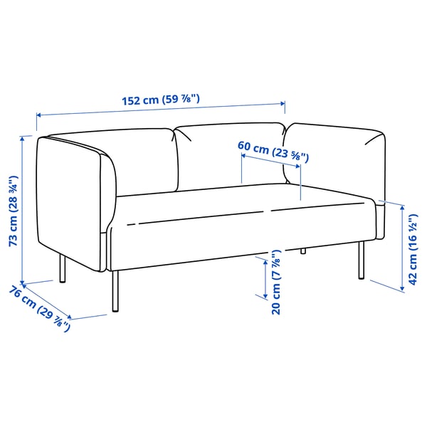 LILLEHEM - 5-seater sectional sofa/tablet, Vissle/beige metal