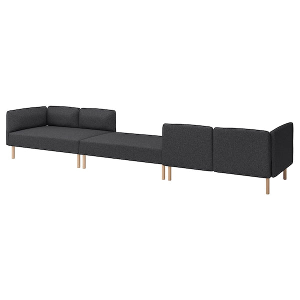 LILLEHEM - 6 seater sectional sofa, Gunnared/dark grey wood