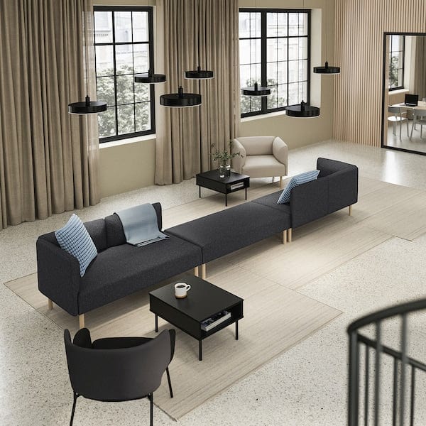 Ikea LILLEHEM - 6 seater sectional sofa, Gunnared/dark grey wood