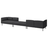 LILLEHEM 6-seat modular sofa, Gunnared/dark grey metal, 440x73x80 cm