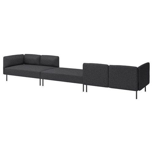 LILLEHEM - 6-seat sectional sofa, Gunnared/dark gray metal