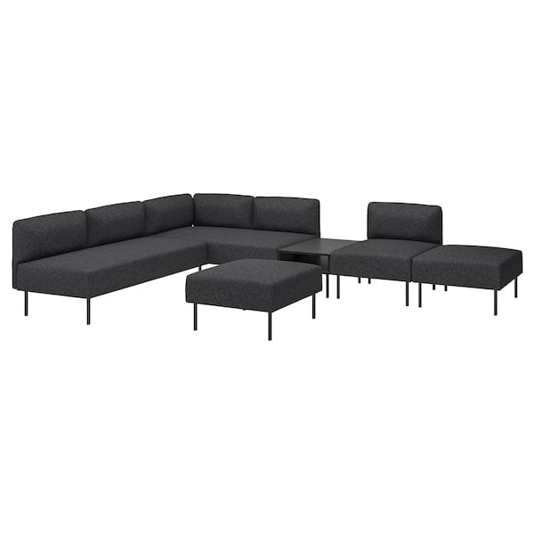 Ikea LILLEHEM - 6 seater sectional sofa/table, Gunnared/dark grey wood