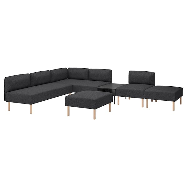 Ikea LILLEHEM - 6 seater sectional sofa/table, Gunnared/dark grey wood