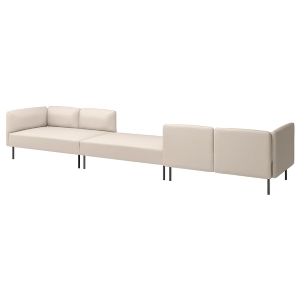 LILLEHEM 6-seat modular sofa, Vissle/beige metal, 440x73x80 cm