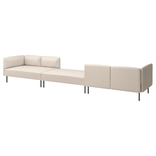 LILLEHEM - 6-seat sectional sofa, Vissle/beige metal