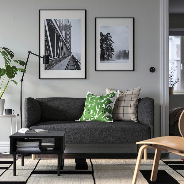 Ikea LILLEHEM - 2-seater sectional sofa, Gunnared/dark grey wood