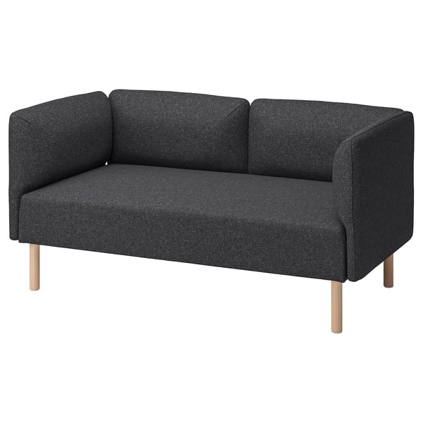 LILLEHEM 2-seat modular sofa, Gunnared/dark grey wood, 152x73x76 cm