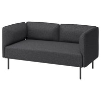 LILLEHEM 2-seat modular sofa, Gunnared/dark grey metal, 152x20x76 cm