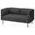 LILLEHEM - 2-seater sectional sofa, Gunnared/dark gray metal