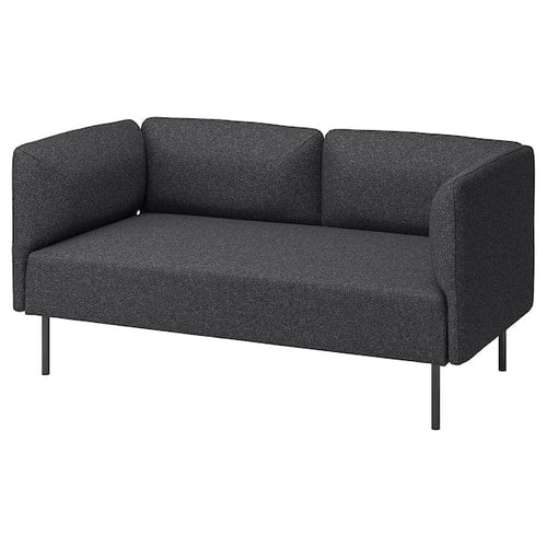 LILLEHEM - 2-seater sectional sofa, Gunnared/dark gray metal