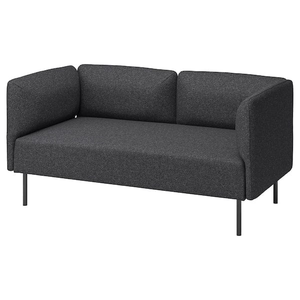 LILLEHEM - 2-seater sectional sofa, Gunnared/dark gray metal
