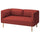 LILLEHEM - 2-seater sectional sofa, Gunnared/brown-red wood