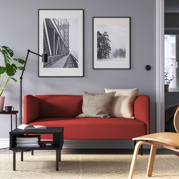 Ikea LILLEHEM - 2-seater sectional sofa, Gunnared/brown-red metal