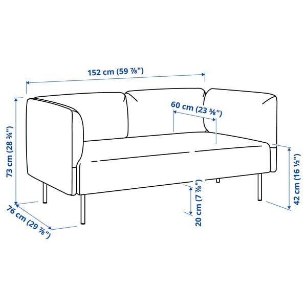 Ikea LILLEHEM - 2-seater sectional sofa, Vissle/beige wood