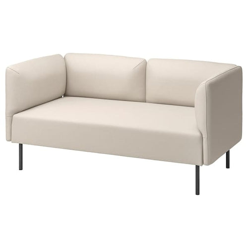 LILLEHEM - 2-seater sectional sofa, Vissle/beige metal