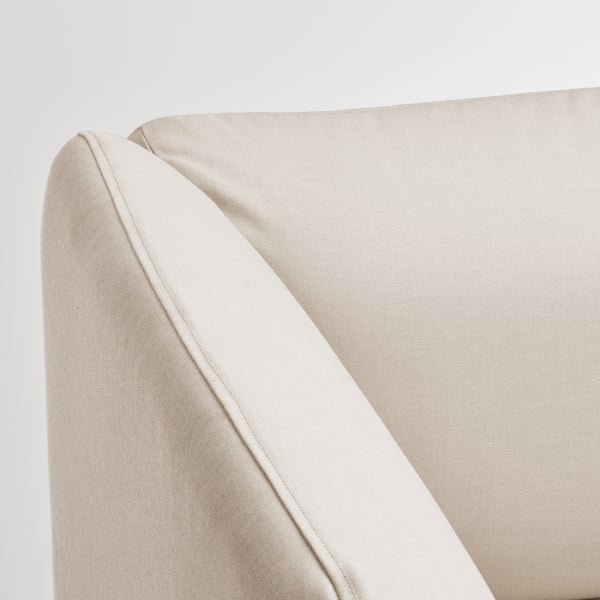 LILLEHEM - 2-seater sectional sofa, Vissle/beige metal