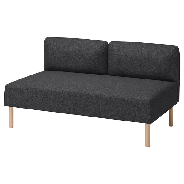 LILLEHEM 2-seat module, Gunnared/dark grey wood, 144x75x76 cm