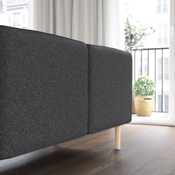 LILLEHEM 2-seat module, Gunnared/dark grey wood, 144x75x76 cm