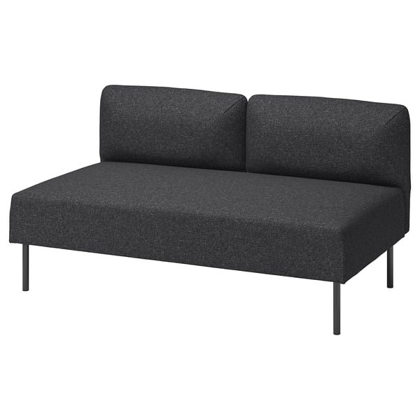 LILLEHEM 2-seat module, Gunnared/dark grey metal, 144x75x76 cm