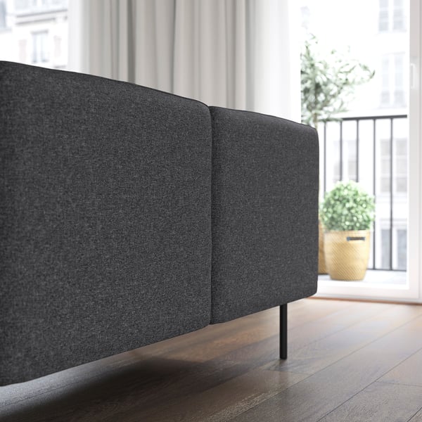 LILLEHEM 2-seat module, Gunnared/dark grey metal, 144x75x76 cm
