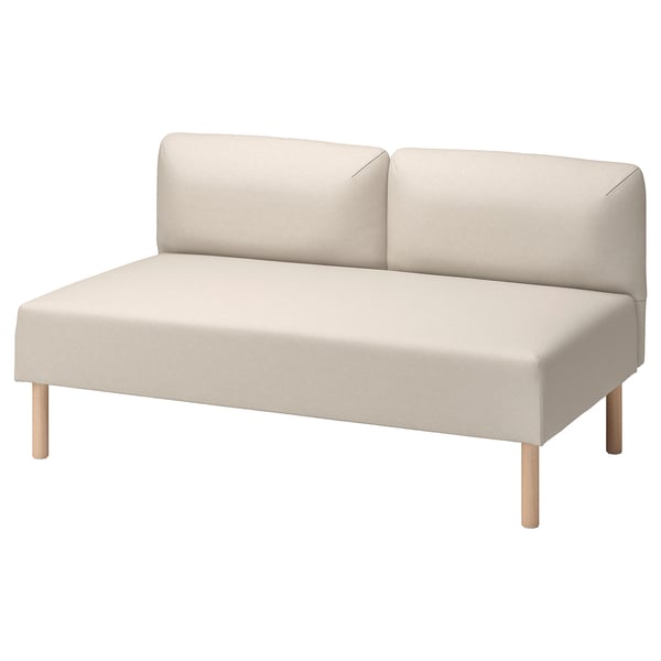 LILLEHEM 2-seat module, Vissle/beige wood, 144x75x76 cm