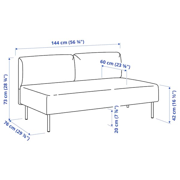 Ikea LILLEHEM - 2-seater element, Vissle/beige metal