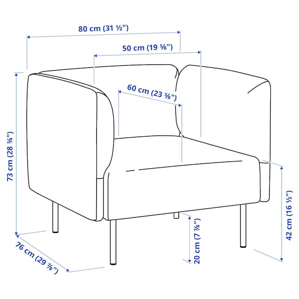 Ikea LILLEHEM - Armchair with coffee table, Gunnared dark grey/wood
