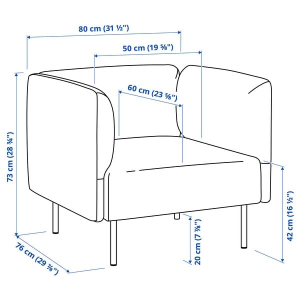 Ikea LILLEHEM - Armchair with coffee table, Gunnared brown-red/wood