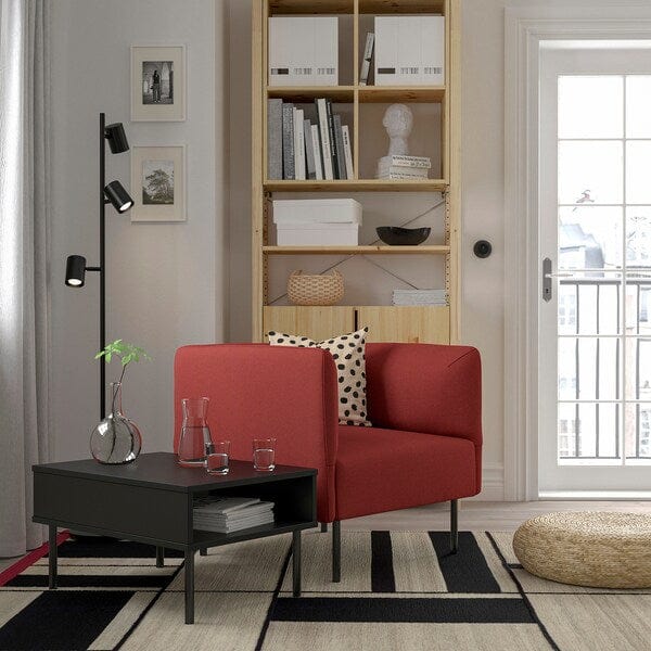 Ikea LILLEHEM - Armchair with coffee table, Gunnared brown-red/metal