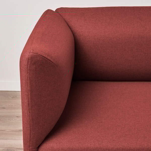LILLEHEM - Armchair with coffee table, Gunnared brown-red/metal