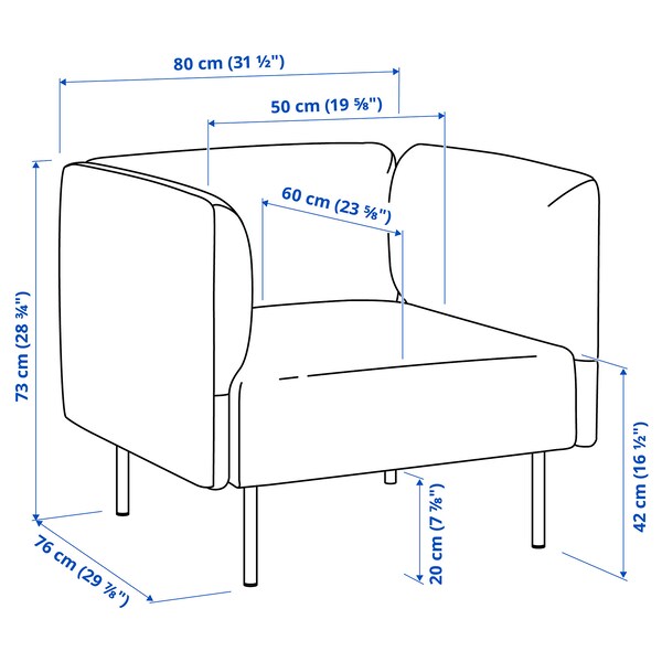 LILLEHEM - Armchair with coffee table, Vissle beige/wood