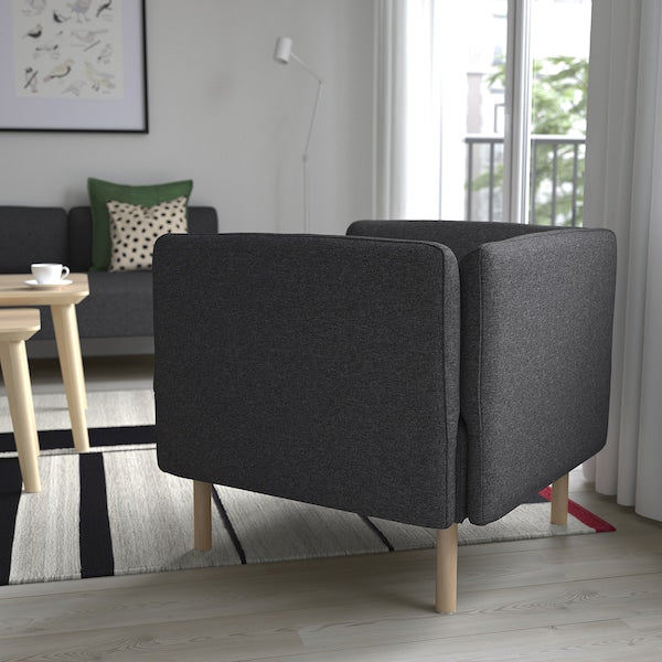 LILLEHEM - Armchair, Gunnared/dark grey wood